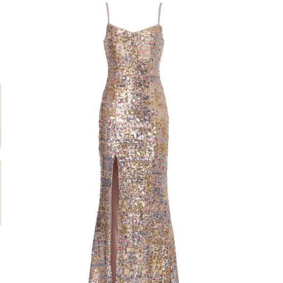 Dress The Population Sequin Giovanna Gown size small - Picture 5 of 6